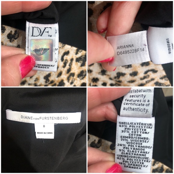 DVF Arianna Leopard Colorblock Sheath Dress SZ 8 - Picture 14 of 15